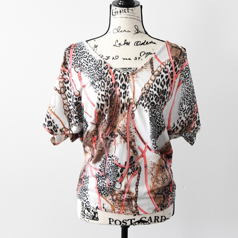Venus Animal Print Top- Cold Shoulder